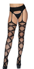 Load image into Gallery viewer, Faux Wrap Industrial Net Garter Belt Stockings