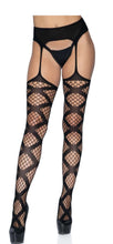 Load image into Gallery viewer, Faux Wrap Industrial Net Garter Belt Stockings