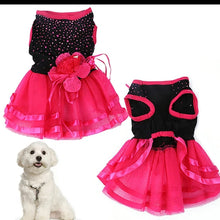 Load image into Gallery viewer, Satin Rhinestone Chiffon Dog Dress