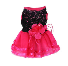 Load image into Gallery viewer, Satin Rhinestone Chiffon Dog Dress