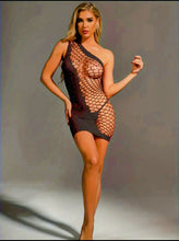 Load image into Gallery viewer, Rhinestones Fishnet Dress