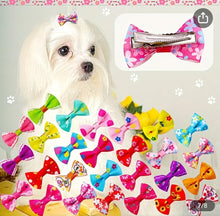 Load image into Gallery viewer, Set Of 20 Dog Bow Hair Clips - Mixed Colors & Styles