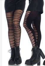 Load image into Gallery viewer, Double Layer Shredded Spandex and Fishnet Tights