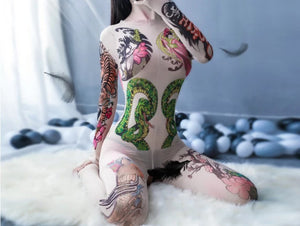 Tatoo Print Bodystocking