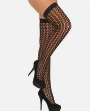 Load image into Gallery viewer, Crochet Thigh Hi Pantyhose
