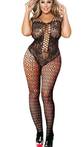 Strappy Flower Fishnet Bodystocking