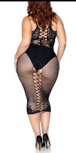 Load image into Gallery viewer, Net and Lace Dual Strap Dress - Plus Size
