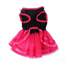 Load image into Gallery viewer, Satin Rhinestone Chiffon Dog Dress
