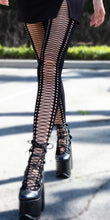 Load image into Gallery viewer, Crochet Faux Lace Up Tights
