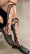 Load image into Gallery viewer, Fishnet Mesh Lace-Up Knee
