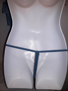 Embroidery Sheer Crotchless Thong