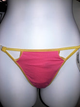 Load image into Gallery viewer, Pink Yellow Outline Thong
