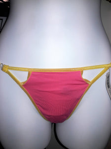Pink Yellow Outline Thong
