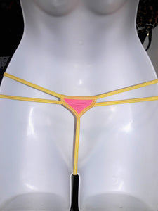 Pink Yellow Outline Thong