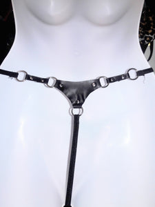 Back Buckle G- String with Leather