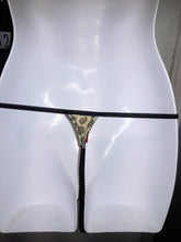 Load image into Gallery viewer, Yellow Mesh Overlay Net Bow Thong
