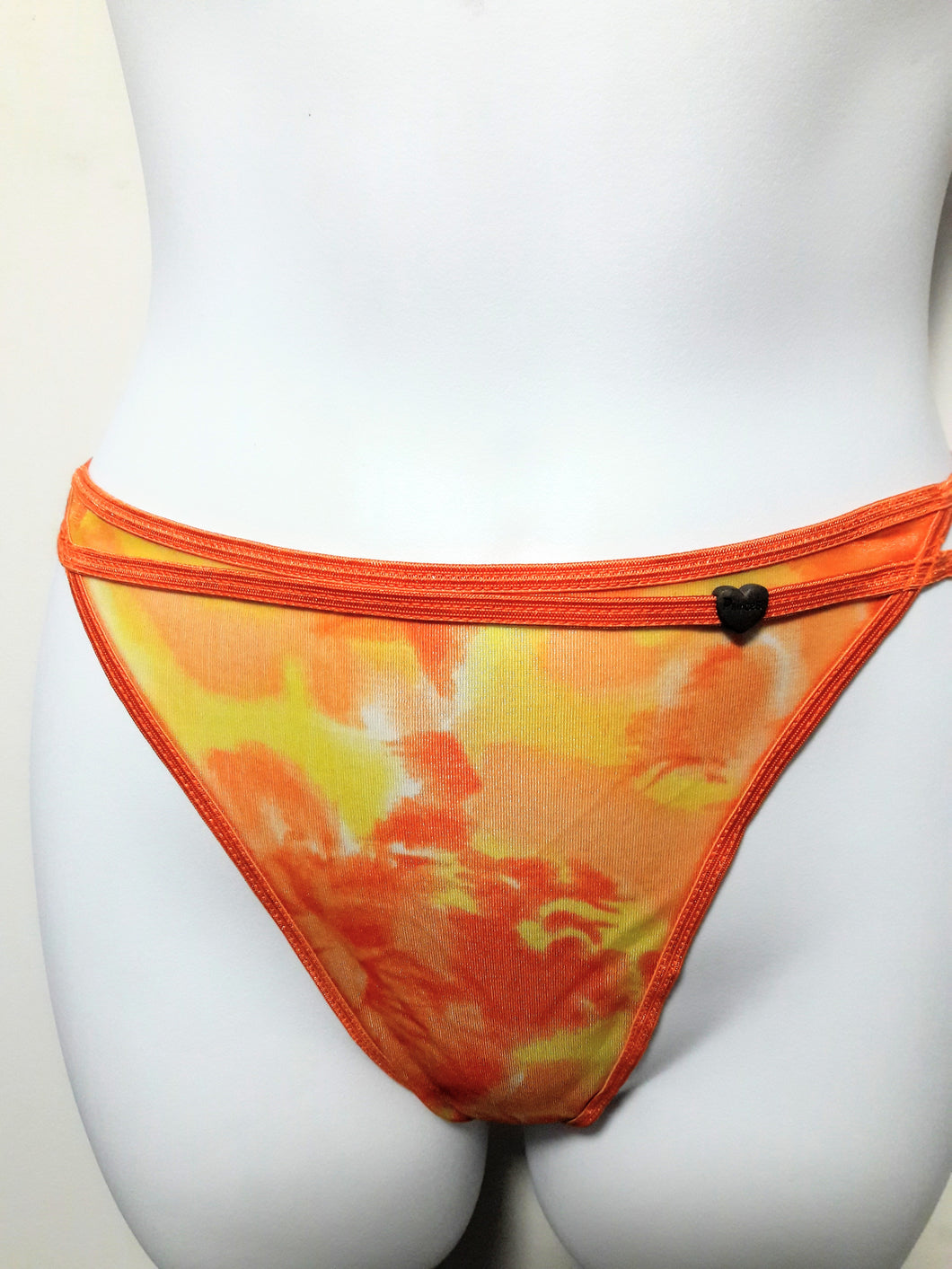 Orange White Strap Thong