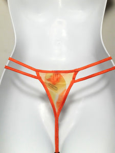 Orange White Strap Thong