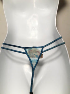 Blue White strap Thong