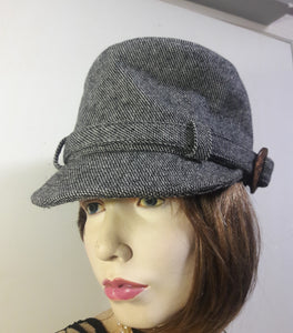 Funky Belted Board Notch Button Wool Hat