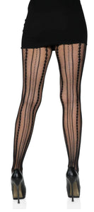 Vintage Pinstripe Net Pantyhose